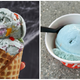 Salt & Straw promotional photo vs. actual, Double Bubble Toil & Trouble ice cream